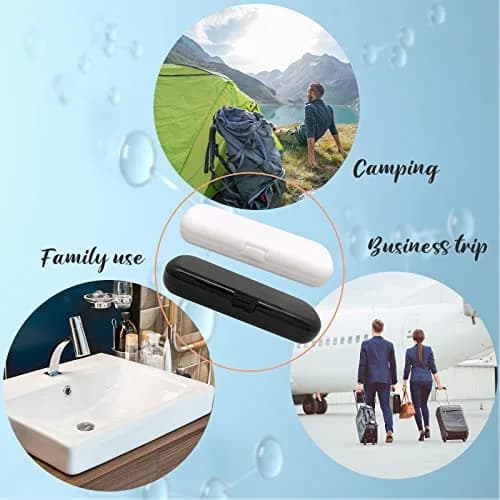 Hovesty 2 Pcs Electric Toothbrush Travel Case, Portable Travel Toothbrush Holder for Electric Toothbrush Set (Blue and Black) | Travel-Friendly & Durable thumbnail 7