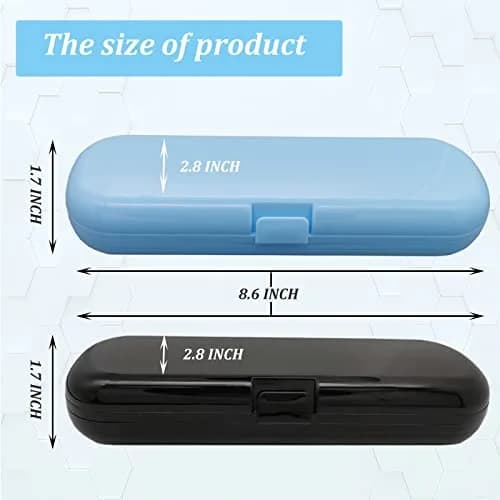 Hovesty 2 Pcs Electric Toothbrush Travel Case, Portable Travel Toothbrush Holder for Electric Toothbrush Set (Blue and Black) | Travel-Friendly & Durable thumbnail 2