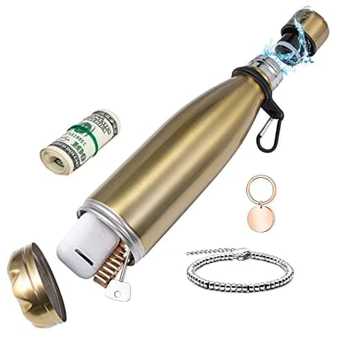 LetPetSet Golden Water Bottle Diversion Safe 532ml (18 Fl Oz) | Hidden Compartment for Valuables thumbnail 1