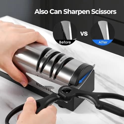 Narcissus Electric Knife Sharpener QN-M866 798g (1.76 lbs) | Professional 2-Stage Sharpening with Scissors Slot thumbnail 5