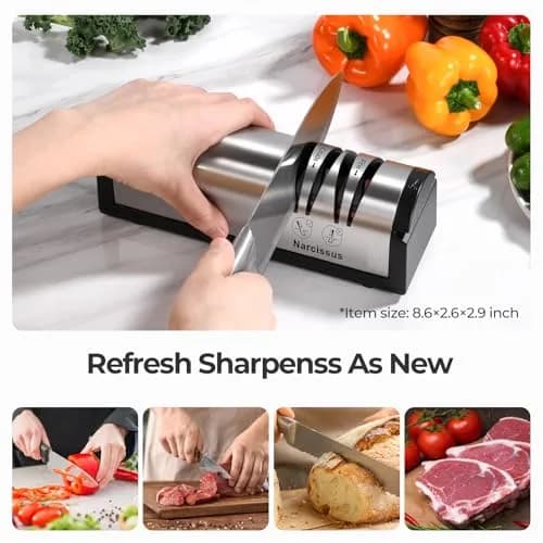 Narcissus Electric Knife Sharpener QN-M866 798g (1.76 lbs) | Professional 2-Stage Sharpening with Scissors Slot thumbnail 2