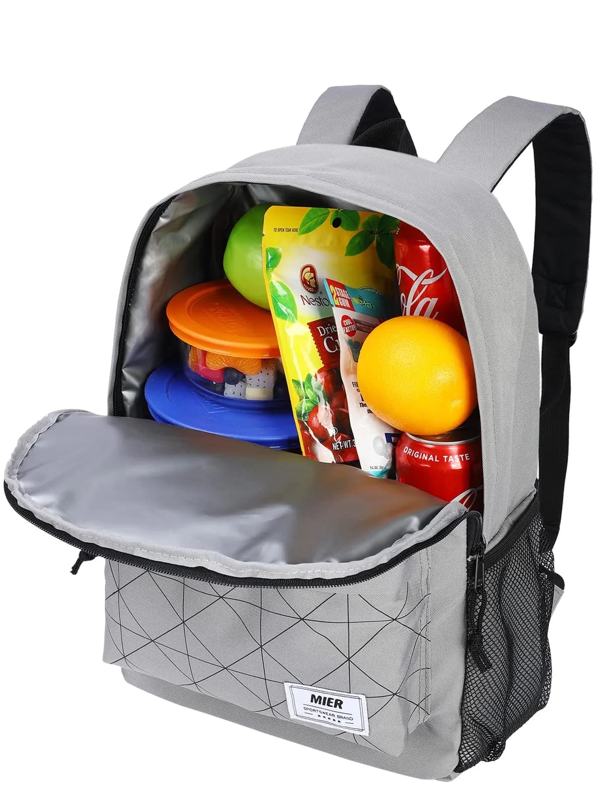 MIER Insulated Backpack Cooler Small Lunch Bookbag for Women Men, Grey | 15L Capacity, Leakproof & Lightweight - main product image