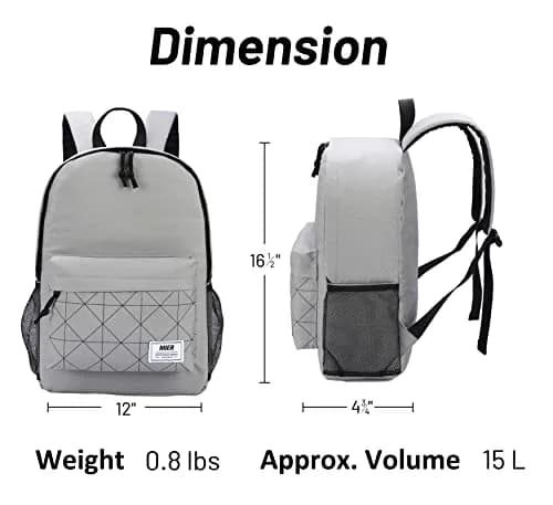 MIER Insulated Backpack Cooler Small Lunch Bookbag for Women Men, Grey | 15L Capacity, Leakproof & Lightweight thumbnail 4