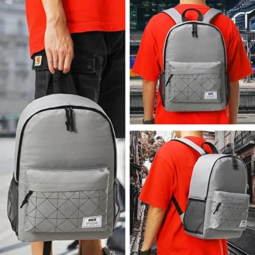 MIER Insulated Backpack Cooler Small Lunch Bookbag for Women Men, Grey | 15L Capacity, Leakproof & Lightweight thumbnail 6