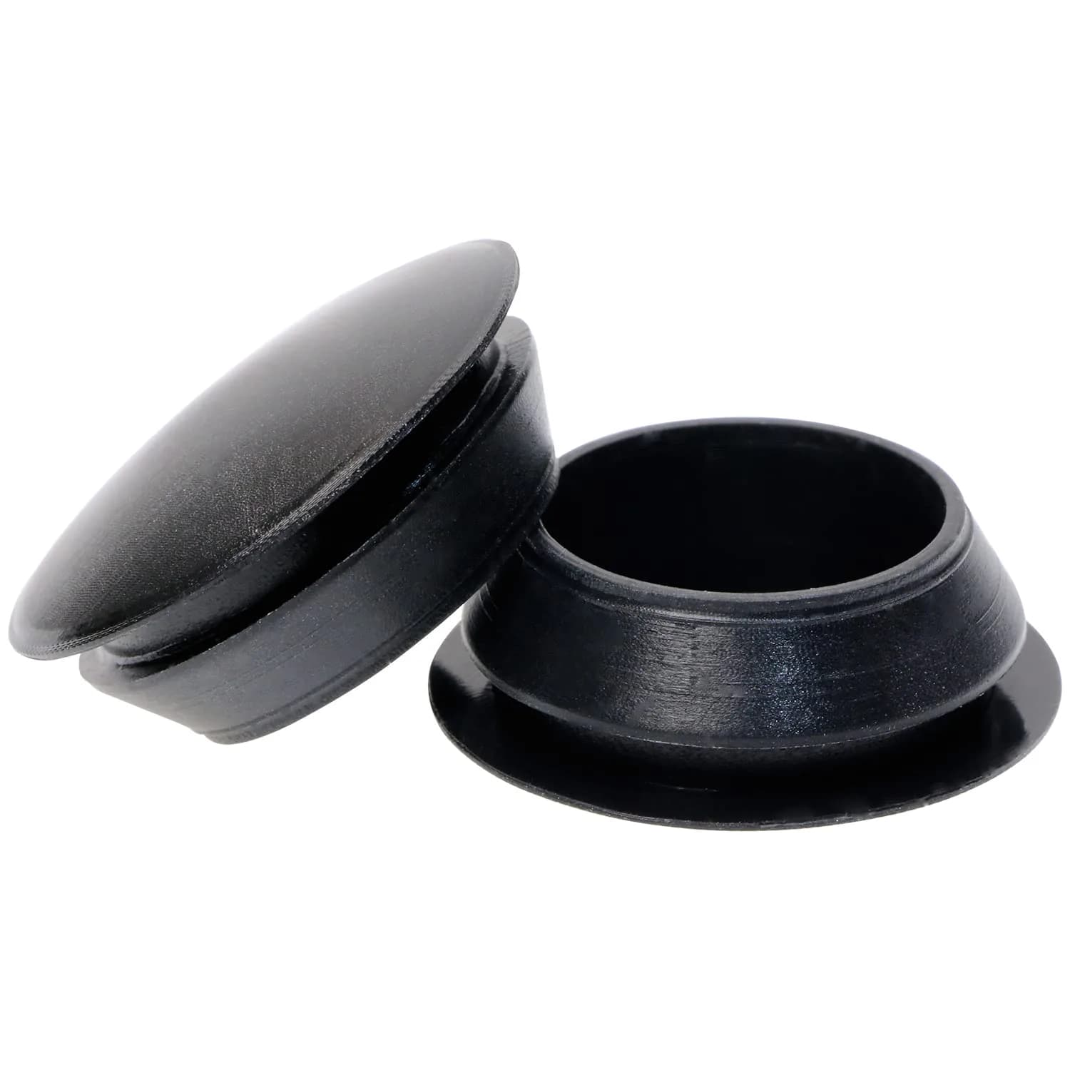 ONLYKXY 5 Pcs Black Silicone Round Locking Furniture Hole Plugs 8mm | Waterproof Dustproof Seal — 25mm
