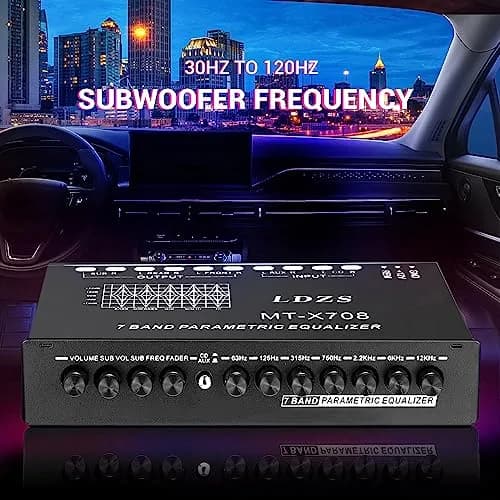 Facmogu 7-Band Car Audio Equalizer EQ with 8V RMS Output, 18cm x 15.7cm x 3.7cm | Graphic EQ for Enhanced Car Sound thumbnail 5