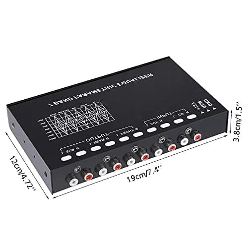Facmogu 7-Band Car Audio Equalizer EQ with 8V RMS Output, 18cm x 15.7cm x 3.7cm | Graphic EQ for Enhanced Car Sound thumbnail 8