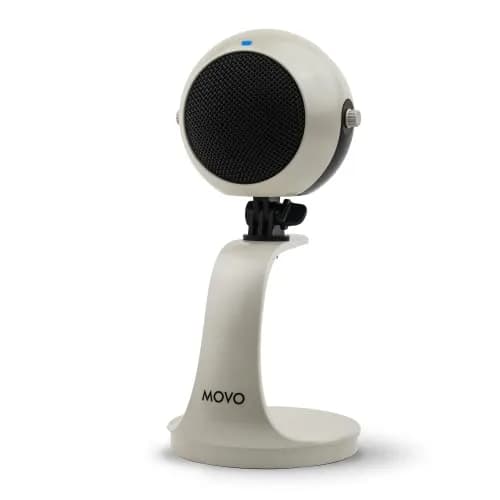 Movo WebMic USB Dictation Microphone in White – Cardioid for Vibe Coding | Clear Voice Capture for Accurate Speech thumbnail 1