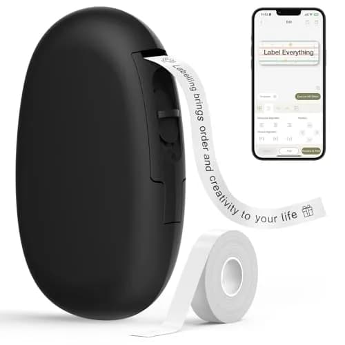 SUPVAN E10 Bluetooth Label Maker Machine with Tape, Black | 220V Compatible Printer thumbnail 1