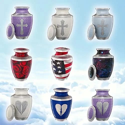 Olivia Memorials White Urn for Ashes 10x7 in | Religious Cross Handcrafted Elegance thumbnail 8