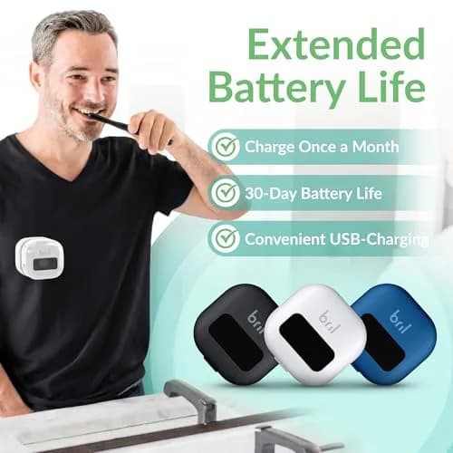 Bril UV-C Toothbrush Sanitizer and Holder – Wall Mount, Rechargeable, 30-Day Battery, Auto-Shutoff, Fits Electric & Manual Brushes, White thumbnail 7