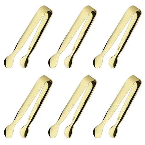 Sunenlyst 6PCS Mini Sugar Tongs 13cm (4.25 Inch) | Food Grade Stainless Steel Appetizer Tongs thumbnail 1