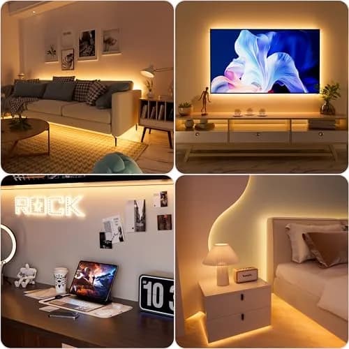 PAUTIX COB LED Strip Light 2m (6.56ft) Warm White 2700K | Dimmable USB Powered Tape Light with 640 LEDs thumbnail 7