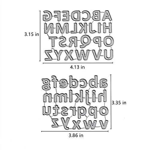 AHTOLS Alphabet Cutting Dies Set - Lowercase & Capital Letters, Metal Embossing Stencils for Card Scrapbooking | 52 Pieces thumbnail 2