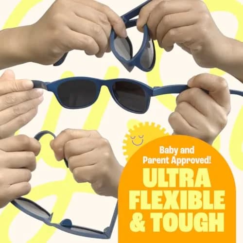 BABY SUNNIES Polarized Baby Sunglasses Navy Blue 0-24 Months | UV400 Polarized, BPA-Free, Unbreakable, Adjustable Strap thumbnail 4