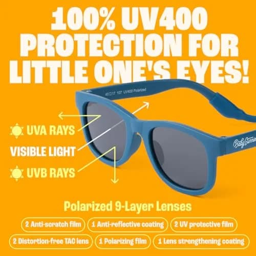 BABY SUNNIES Polarized Baby Sunglasses Navy Blue 0-24 Months | UV400 Polarized, BPA-Free, Unbreakable, Adjustable Strap thumbnail 5