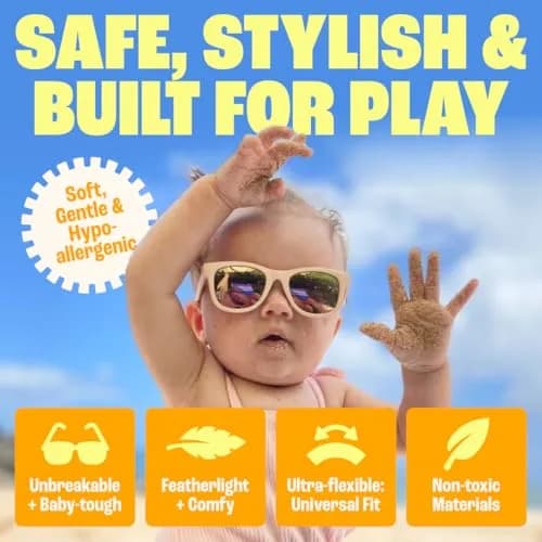 BABY SUNNIES Polarized Baby Sunglasses Navy Blue 0-24 Months | UV400 Polarized, BPA-Free, Unbreakable, Adjustable Strap thumbnail 6