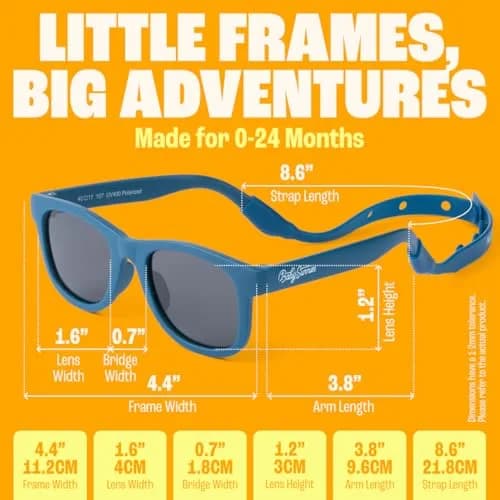 BABY SUNNIES Polarized Baby Sunglasses Navy Blue 0-24 Months | UV400 Polarized, BPA-Free, Unbreakable, Adjustable Strap thumbnail 2