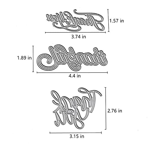 AHTOLS Thank You Alphabet Cutting Dies Set | 3 Kinds Metal Embossing Stencils for Card Scrapbooking thumbnail 2