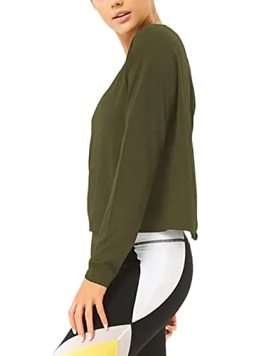 Bestisun Women Yoga Workout Tops Backless Exercise Clothes Army Green S | Breathable, Loose Fit, Open Back thumbnail 3