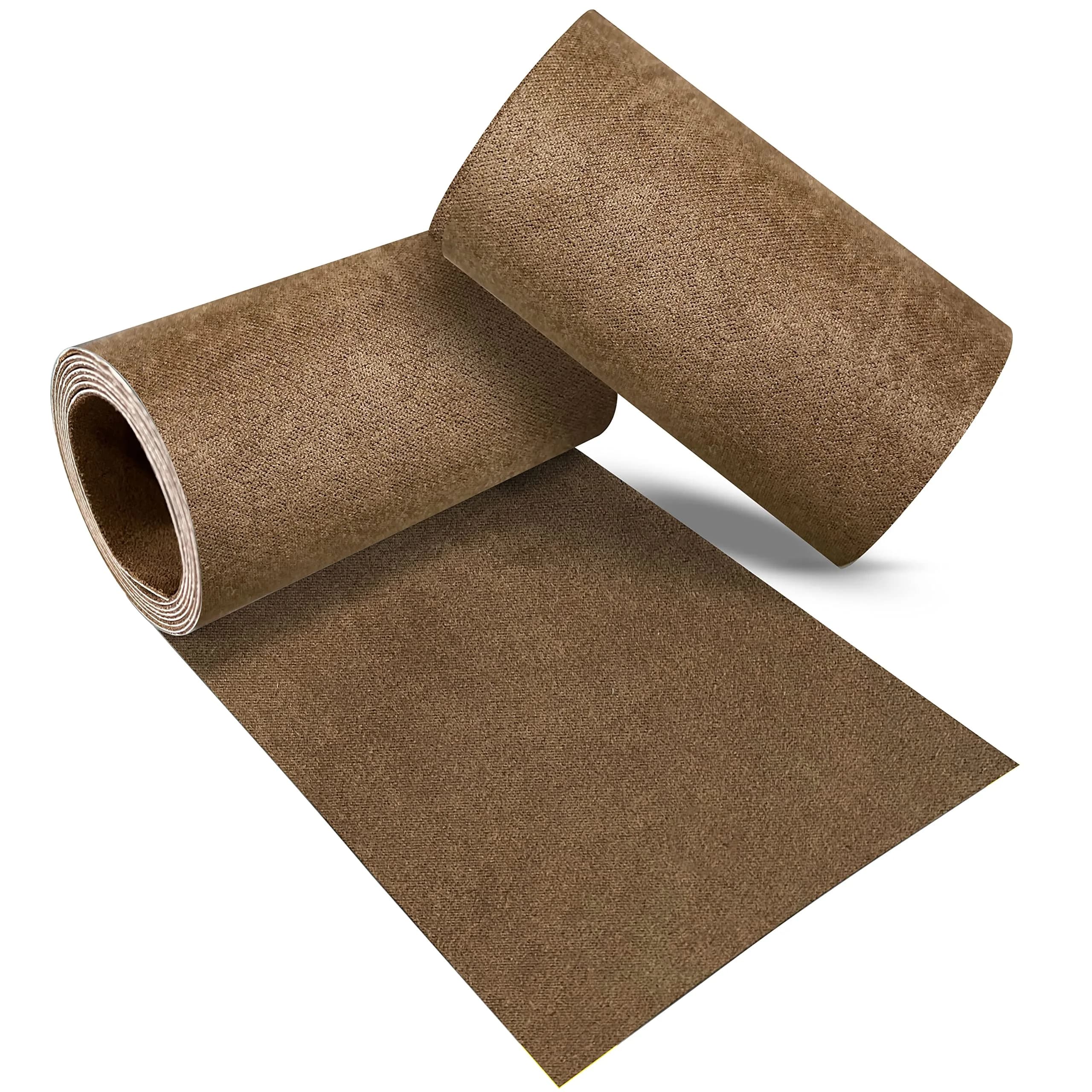 Azobur Velvet Repair Patch, Self-Adhesive Flannel Fabric, Brown | Microfiber Sofa & Car Seat Patch