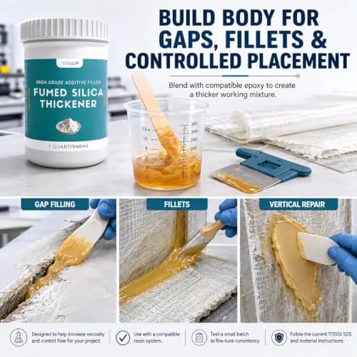 TITGGI Fumed Silica Thickener for Epoxy Resin & Coatings | Control Viscosity & Sag, 1 Quart thumbnail 6
