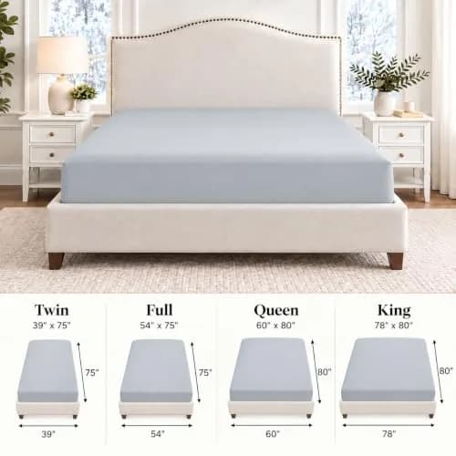 Cathay Home Queen Fitted Sheet Only, 14" Deep Pocket Ultra Soft, Light Gray | Hypoallergenic Microfiber Bedding thumbnail 7