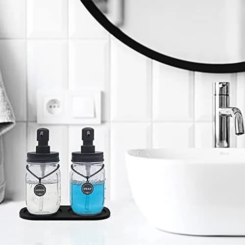 HvOvMvE Black 2 pcs Label Set | Double-Sided Stainless Steel Tags for Dispensers thumbnail 6