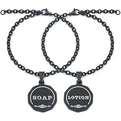 HvOvMvE Black 2 pcs Label Set | Double-Sided Stainless Steel Tags for Dispensers thumbnail 1