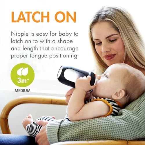 Boon Nursh Silicone Baby Bottles - Speckle - 8 Oz (237ml) - 3 Count | Air-Free Feeding Reduces Colic Symptoms thumbnail 5
