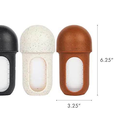 Boon Nursh Silicone Baby Bottles - Speckle - 8 Oz (237ml) - 3 Count | Air-Free Feeding Reduces Colic Symptoms thumbnail 7