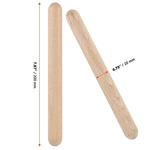SINJEUN Wooden Rhythm Sticks 16 Pair | 8 Inch Classical Percussion Instrument for Students & Musicians thumbnail 2