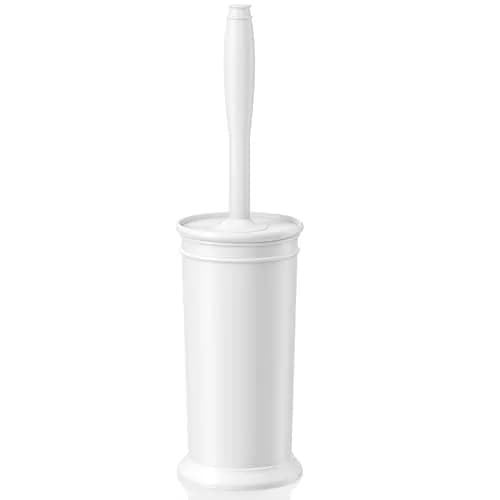 UPTRONIC Toilet Bowl Brush with Holder & Long Handle | White Toilet Scrubber Set thumbnail 1