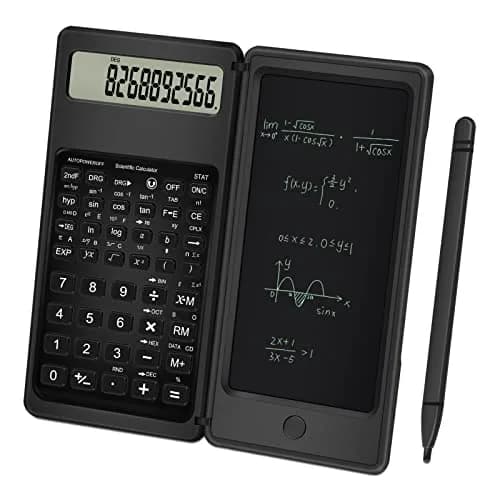 TRELC Scientific Calculator with Notepad & Stylus, 10-Digit LCD Display, Black | Portable 117g (4.05 oz) Calculator thumbnail 1
