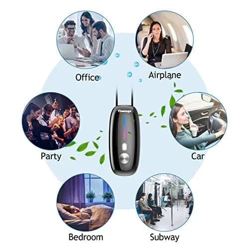 Timeage Black Wearable Personal Air Purifier Necklace | 120 Million Negative Ions thumbnail 4