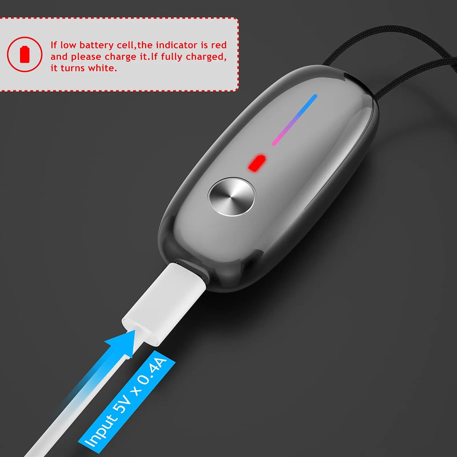 Timeage Black Wearable Personal Air Purifier Necklace | 120 Million Negative Ions - view 7