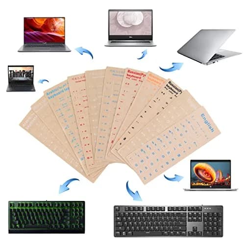 MUBUY-GOL 2 Pack Russian Keyboard Stickers Transparent Background | Compatible with All Desktops & Laptops thumbnail 6