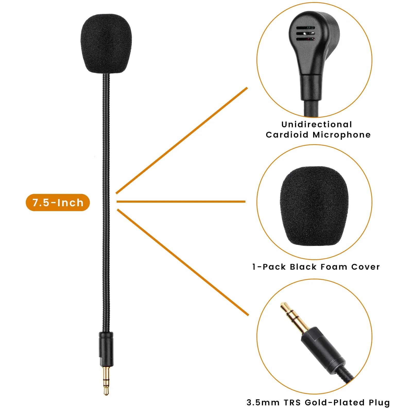 weishan Detachable Boom Microphone for Razer Barracuda X Wireless Gaming Headset | Noise Cancelling USB Mic - view 7