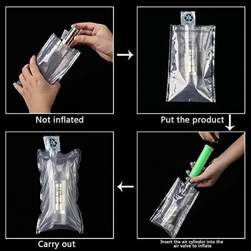 MIUPOO Clear Plastic Inflatable Air Bags 4x8 Inches (50-Pack) | Void Fill Packaging Cushion Protector thumbnail 4