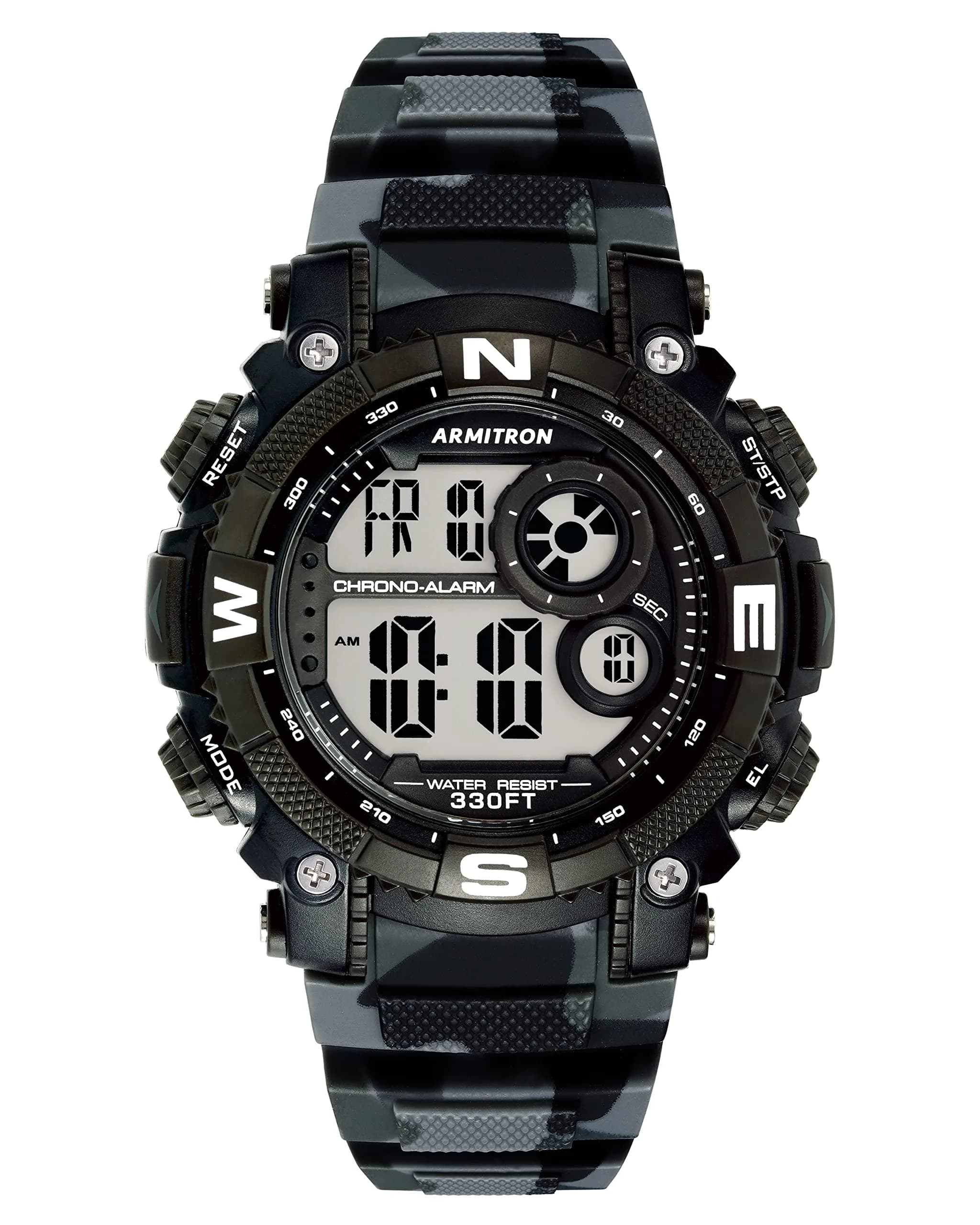 Armitron Sport Men's Quartz Sport Watch 22mm | Water-Resistant 100M, Black Camouflage