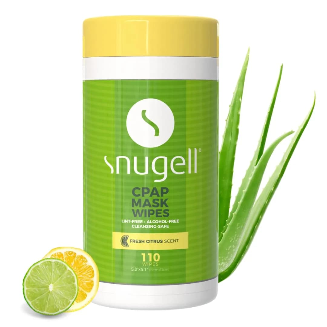 Snugell Citrus Scented CPAP Mask Wipes 110 Count | Alcohol-Free, Lint-Free Cotton for CPAP Equipment - main product image
