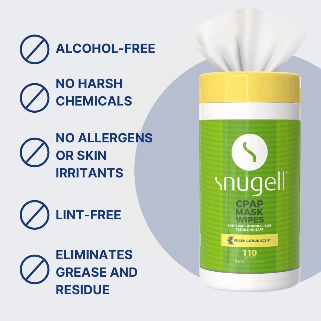 Snugell Citrus Scented CPAP Mask Wipes 110 Count | Alcohol-Free, Lint-Free Cotton for CPAP Equipment - view 5