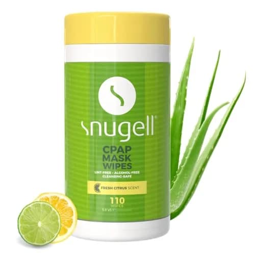 Snugell Citrus Scented CPAP Mask Wipes 110 Count | Alcohol-Free, Lint-Free Cotton for CPAP Equipment thumbnail 1