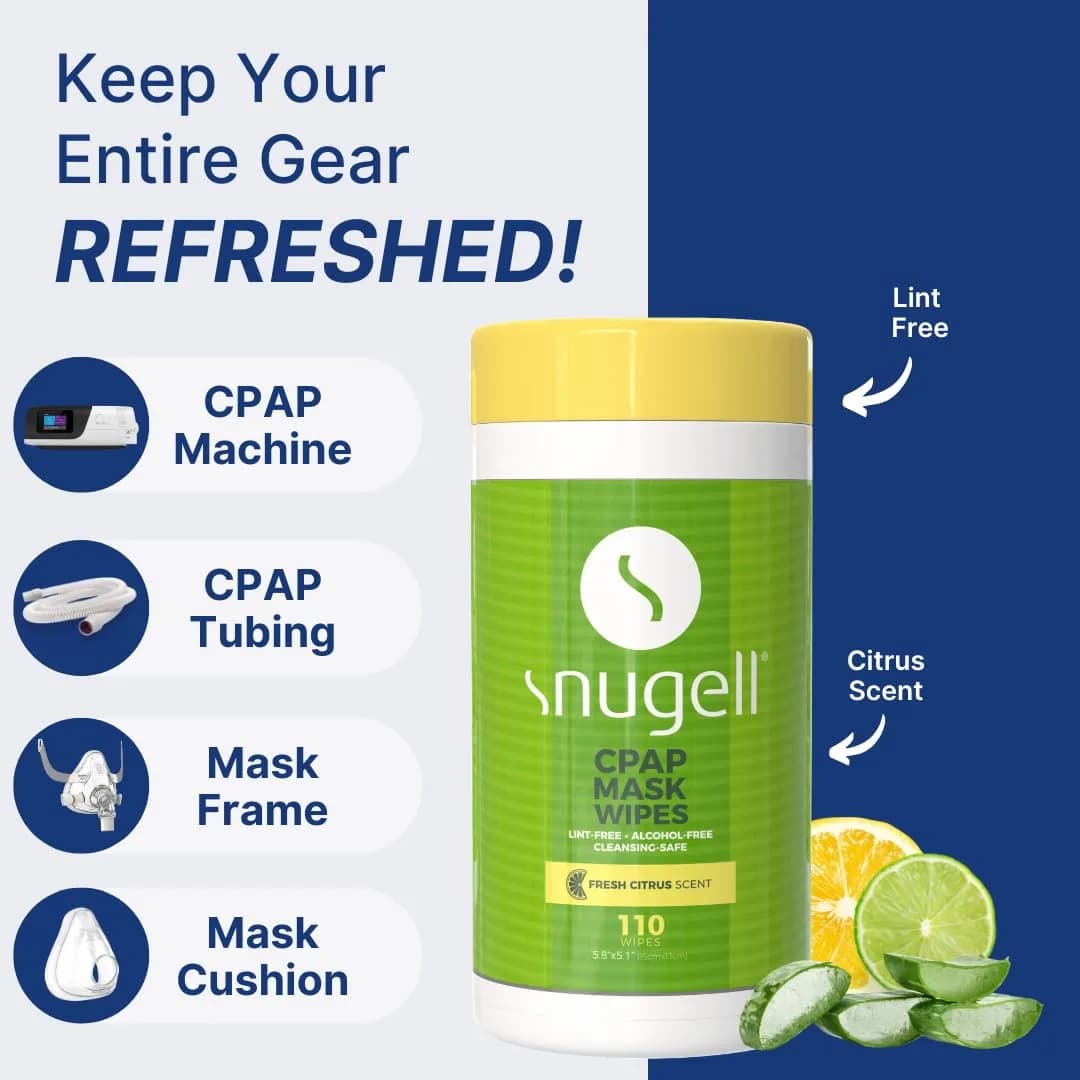 Snugell Citrus Scented CPAP Mask Wipes 110 Count | Alcohol-Free, Lint-Free Cotton for CPAP Equipment - view 4