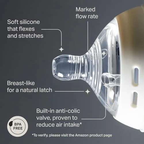 Tommee Tippee Natural Start Bottle Nipples, Fast Flow, 6 Count (Pack of 1) | Breast-Like for Natural Latch thumbnail 4