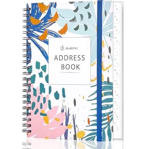 JUBTIC Address and Password Book with Alphabetical Tabs 5.2" x7.7" | Organized Contact & Password Keeper thumbnail 1