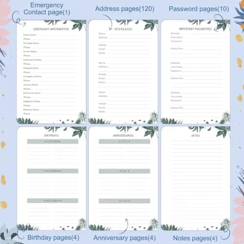 JUBTIC Address and Password Book with Alphabetical Tabs 5.2" x7.7" | Organized Contact & Password Keeper thumbnail 4