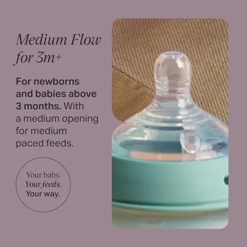 Tommee Tippee Natural Start Bottle Nipples Medium Flow 6 Count (Pack of 6) | Breast-Like Silicone for Natural Latch thumbnail 2