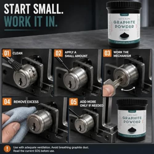 TITGGI Graphite Powder 32 oz (0.91 kg) | Dry Lubrication for Locks, Bearings, and Mechanisms thumbnail 5