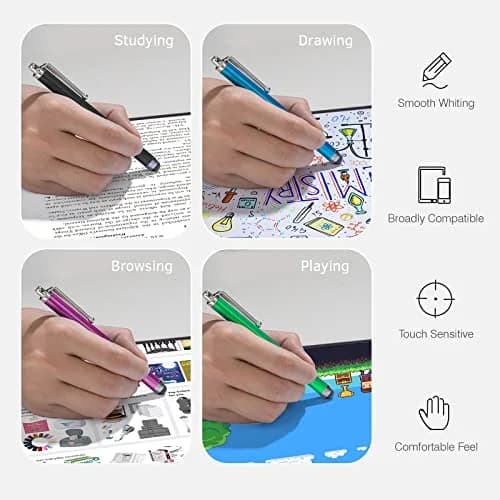 Abiarst Stylus Pens for Touch Screens 10-Pack | High Precision Universal Stylus for iPad iPhone Tablets Samsung Galaxy thumbnail 5